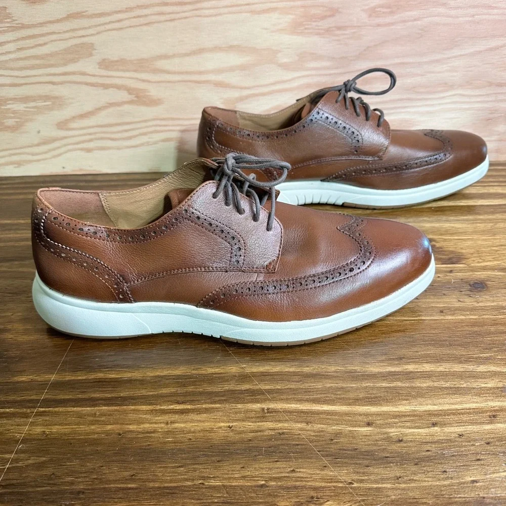 Florsheim Wingtip Oxford Safety Toe Work Shoes Men's 10EEE Brown Leather FS2623